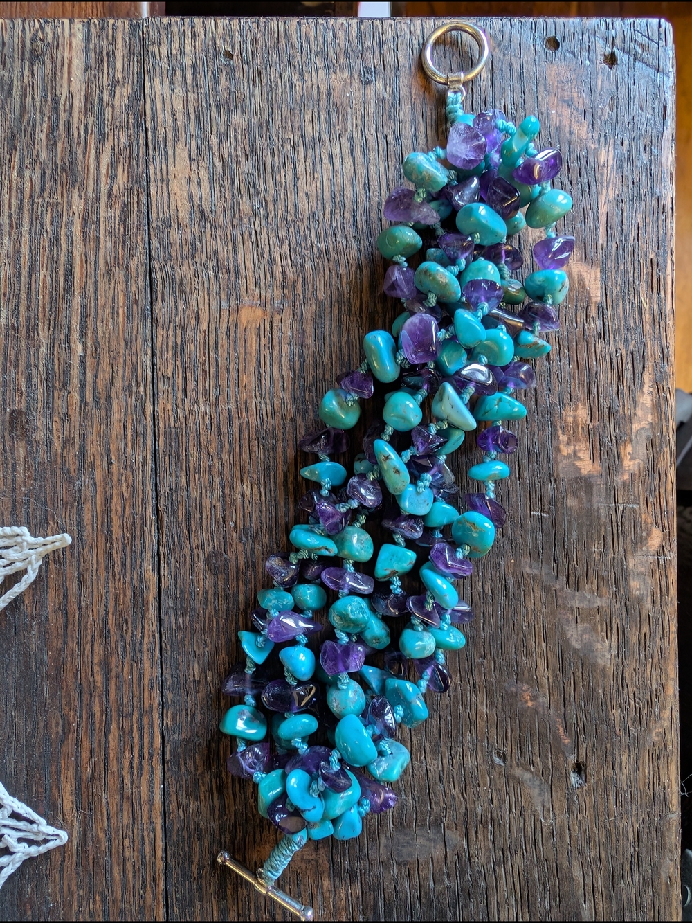 Chunky Turquoise and Amethyst Bracelet